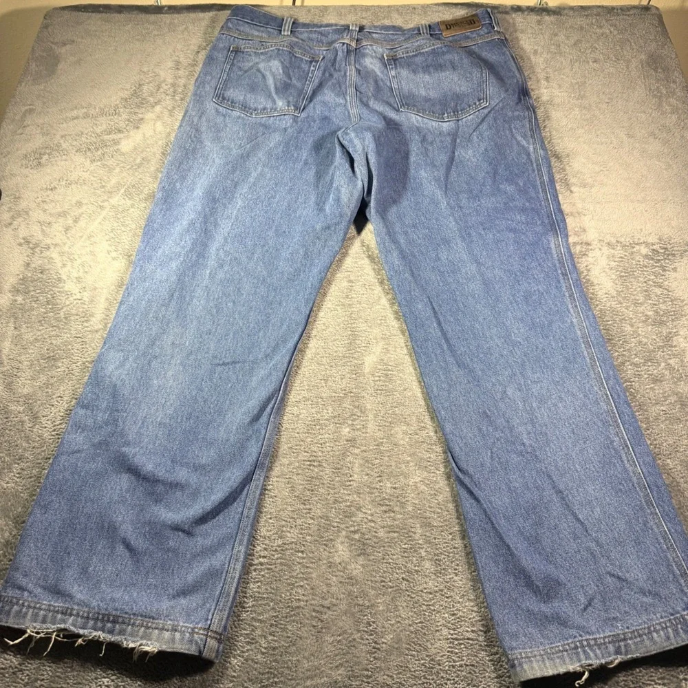 Duluth Trading Co Ballroom Relaxed Fit Blue Denim Jeans Mens 42x32 Light Wash